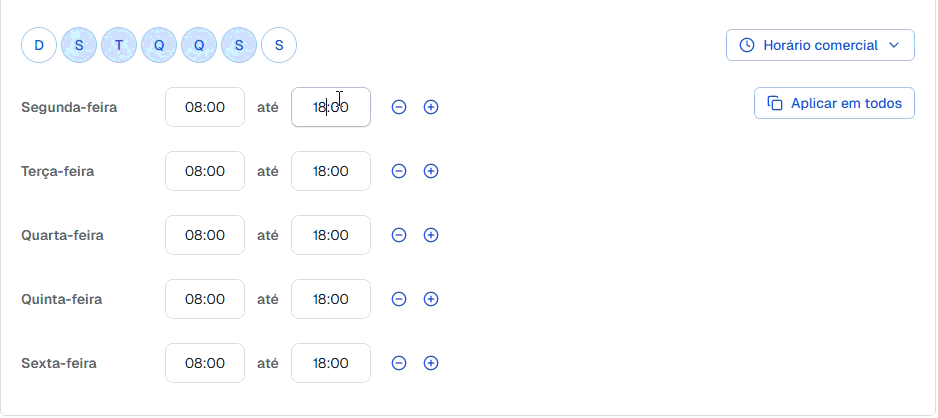 4. Config de horário