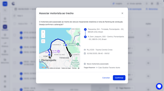 COnfirmação de mudanca de associacao